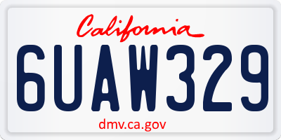 CA license plate 6UAW329