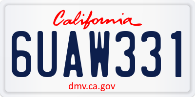 CA license plate 6UAW331