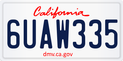 CA license plate 6UAW335