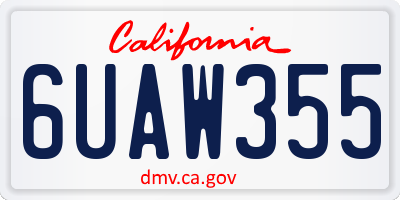 CA license plate 6UAW355