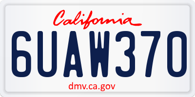 CA license plate 6UAW370
