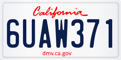 CA license plate 6UAW371