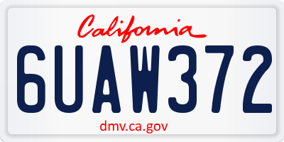 CA license plate 6UAW372