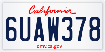 CA license plate 6UAW378