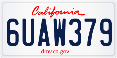 CA license plate 6UAW379