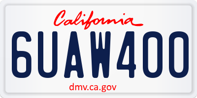 CA license plate 6UAW400