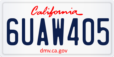 CA license plate 6UAW405