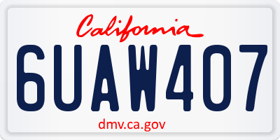 CA license plate 6UAW407