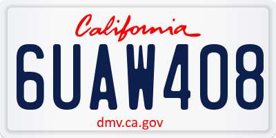 CA license plate 6UAW408
