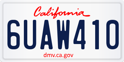 CA license plate 6UAW410