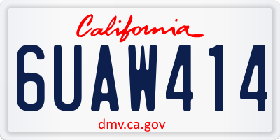 CA license plate 6UAW414