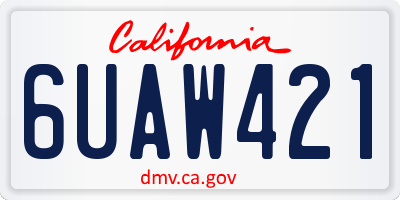 CA license plate 6UAW421