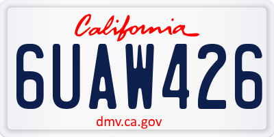 CA license plate 6UAW426