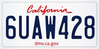 CA license plate 6UAW428