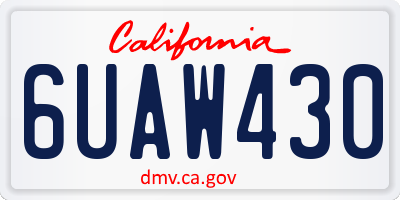 CA license plate 6UAW430