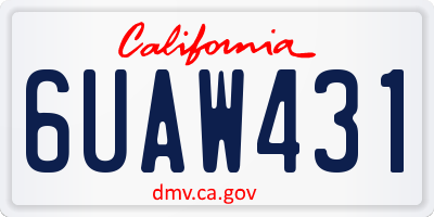 CA license plate 6UAW431