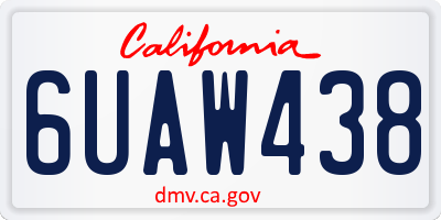 CA license plate 6UAW438