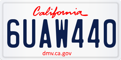CA license plate 6UAW440