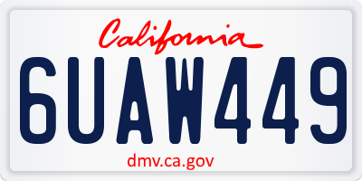 CA license plate 6UAW449