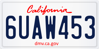 CA license plate 6UAW453