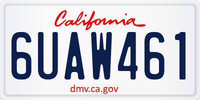 CA license plate 6UAW461