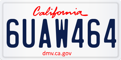 CA license plate 6UAW464