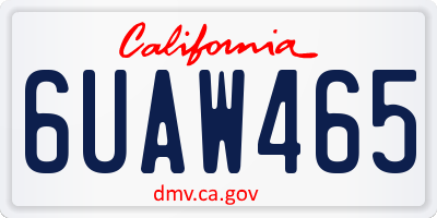 CA license plate 6UAW465