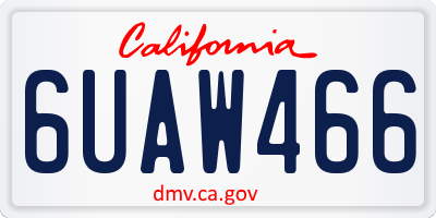 CA license plate 6UAW466
