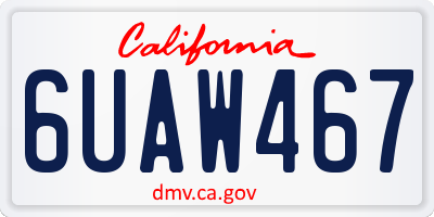 CA license plate 6UAW467