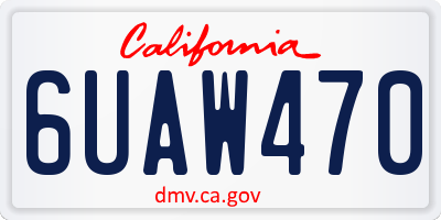 CA license plate 6UAW470