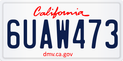 CA license plate 6UAW473