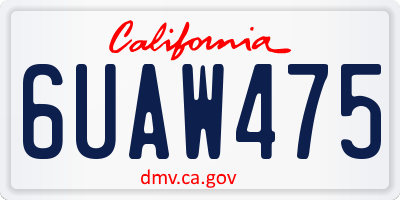 CA license plate 6UAW475