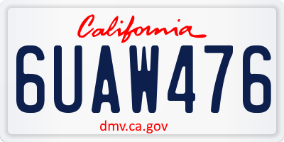 CA license plate 6UAW476