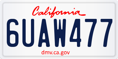 CA license plate 6UAW477