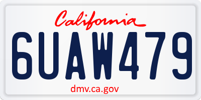 CA license plate 6UAW479