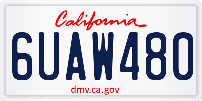 CA license plate 6UAW480