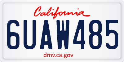 CA license plate 6UAW485