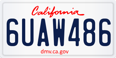 CA license plate 6UAW486