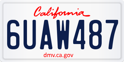 CA license plate 6UAW487