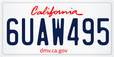 CA license plate 6UAW495