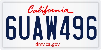 CA license plate 6UAW496
