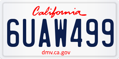 CA license plate 6UAW499