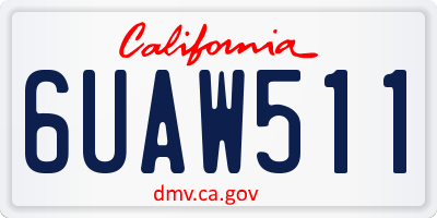 CA license plate 6UAW511