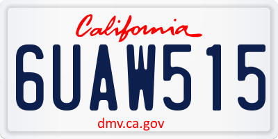 CA license plate 6UAW515