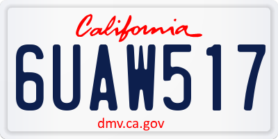 CA license plate 6UAW517
