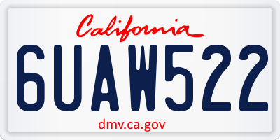 CA license plate 6UAW522