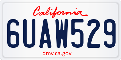 CA license plate 6UAW529