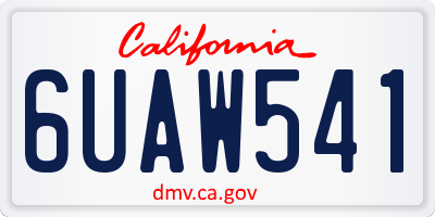 CA license plate 6UAW541