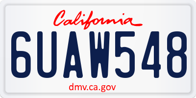 CA license plate 6UAW548