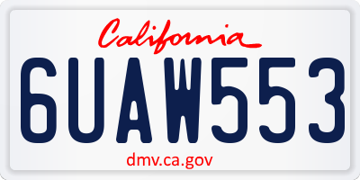 CA license plate 6UAW553